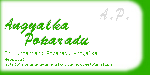 angyalka poparadu business card